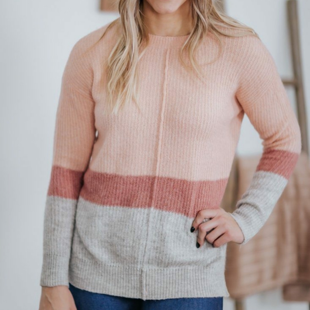 STACCATO Long sleeve color block sweater